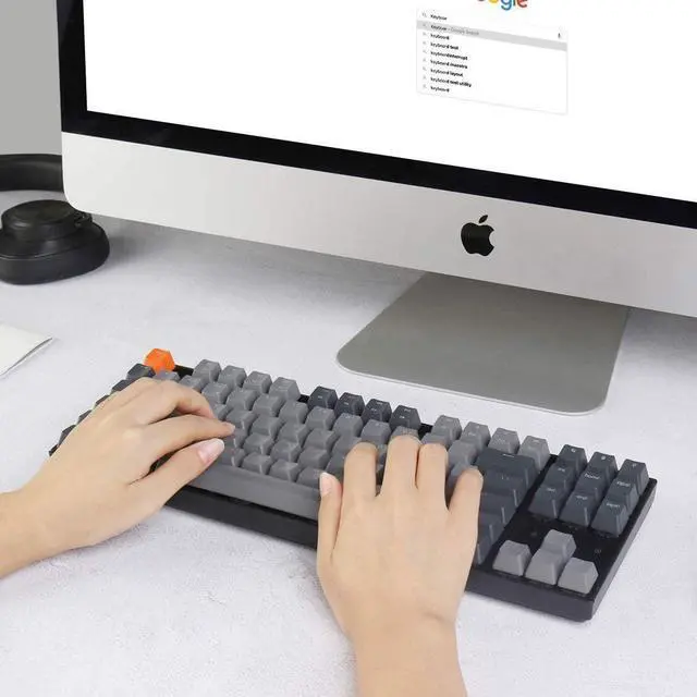 Alt view image 7 of 7 - Keychron K8 Hot-swappable Wireless Bluetooth/Wired USB Mechanical Keyboard with Gateron G Pro Brown Switch/White LED Backlight/N-Key Rollover, Tenkeyless 87-Key Computer Keyboard for Mac Windows