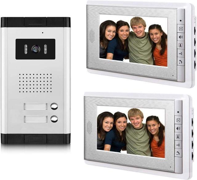 AMOCAM Video Intercom System, 7 Inches Monitor Wired Video Door Phone  Doorbell Kit, IR Night Vision Camera Door Intercom, Support Unlock,  Monitoring