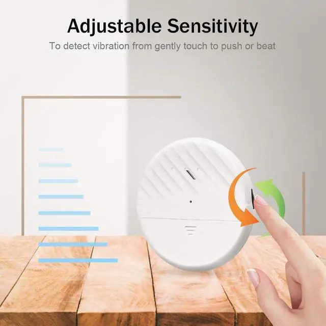 Alt view image 5 of 7 - Glass Break Sensor Alarm 125dB Ultra-Slim Wireless Glass Break Detector Window Alarm Vibration Sensor for Home Window and Door Security (8)