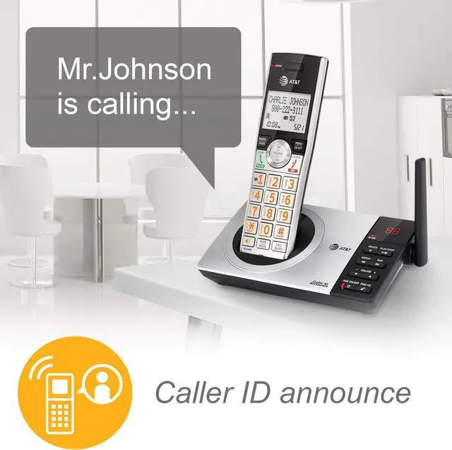 Alt view image 7 of 7 - CL82207 DECT 6.0 2-Handset Cordless Phone for Home with Answering Machine, Call Blocking, Caller ID Announcer, Intercom and Unsurpassed Range, Silver