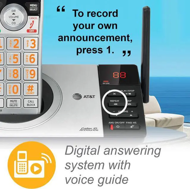 Alt view image 6 of 7 - CL82207 DECT 6.0 2-Handset Cordless Phone for Home with Answering Machine, Call Blocking, Caller ID Announcer, Intercom and Unsurpassed Range, Silver