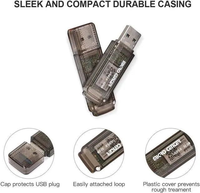 Alt view image 2 of 7 - Micro Center SuperSpeed 10 Pack 32GB USB 3.0/USB3.1 Gen1 Flash Drive Gum Size Memory Stick Thumb Drive Data Storage Jump Drive 10X Faster Than USB 2.0 USB Drives (32G 10-Pack)