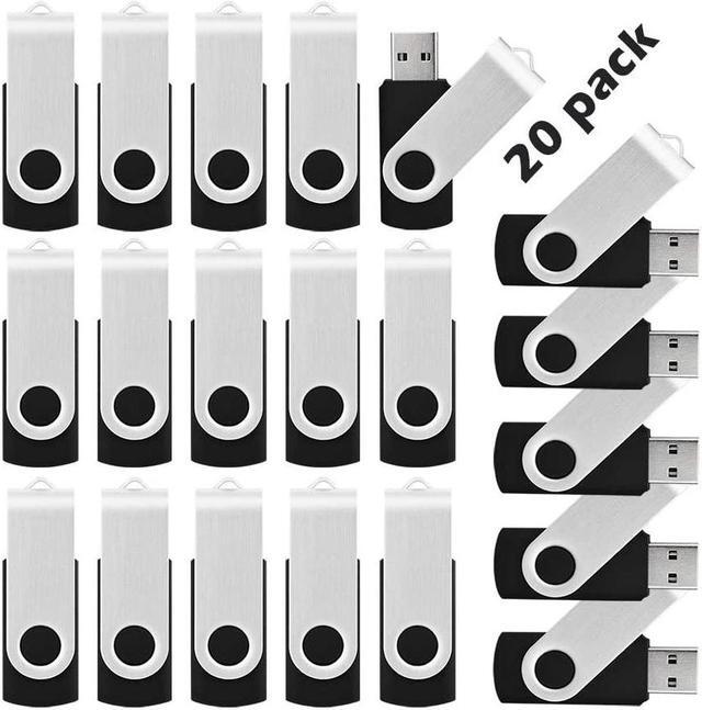 Main image of 16GB Flash Drive USB Flash Drive 20 Pack Flash Drive 16 gb Flash Drive Thumb Drive Bulk USB Drive Swivel Pen Drive for Data Storage Black