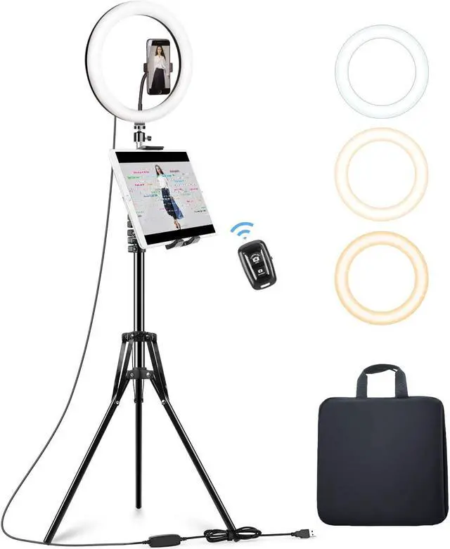 Main image of Ring Light with Tripod Stand (72 Tall) & iPad/Phone Holder, Dimmable Selfie Circle LED Lights Ringlight for Video Recording, Conference, Makeup, Laptop, Computer, Webcam, YouTube