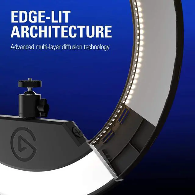 Alt view image 4 of 7 - Elgato Ring Light - Premium 2500 lumens Light with desk clamp and ball mount for Streaming, TikTok, Instagram, Home Office, Temperature and Brightness app-adjustable on Mac, PC, iOS, Android