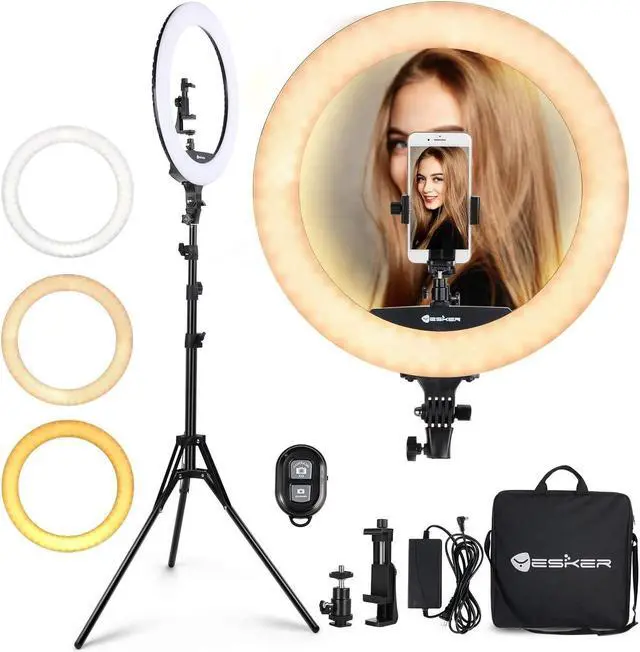 Main image of Ring Light 18 Inch LED Ringlight Kit with 73 inch Tripod Stand with Phone Holder Adjustable 3200-6000k Color Temperature Circle MUA Lighting for Camera for Vlog, Makeup,Youtobe, Video Shooting, Selfie