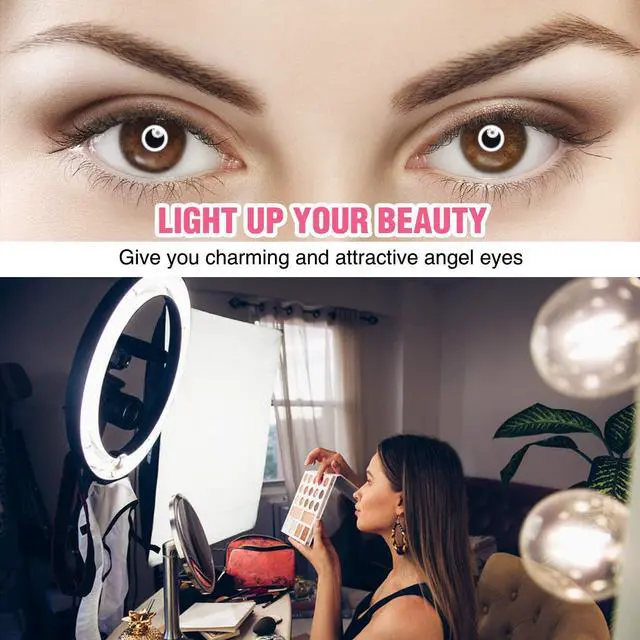 Alt view image 6 of 7 - Ring Light 18 Inch LED Ringlight Kit with 73 inch Tripod Stand with Phone Holder Adjustable 3200-6000k Color Temperature Circle MUA Lighting for Camera for Vlog, Makeup,Youtobe, Video Shooting, Selfie
