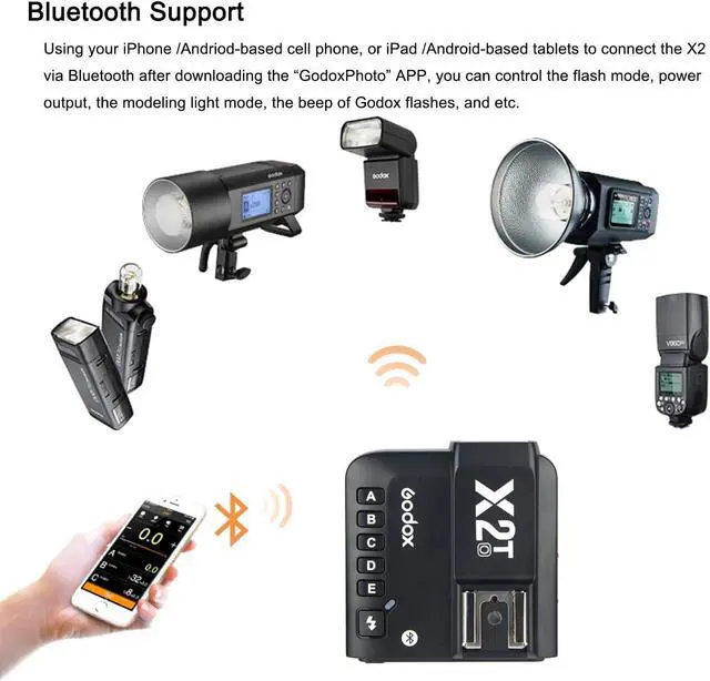 Alt view image 4 of 6 - X2T-O TTL Wireless Flash Trigger for Olympus Panasonic, Support 1/8000s HSS Function, 5 Dedicated Group Button and 3 Function Button for Quick Setting