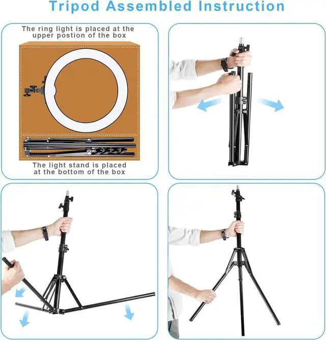 Alt view image 6 of 6 - Ring Light with Stand and Phone Holder, IVISII 18 inch Ring Light55W 5500K LED Ring Light for Live Stream/Makeup/YouTube Video, Dimmable LED Beauty Selfie Ring Light for TikTok Photography