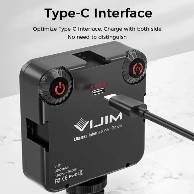 Alt view image 5 of 6 - ULANZI VL-81 3000mAh Bi-Color LED Video Light w Softbox - 3200K-5600K+CRI95 Rechargeable Camera Light, 3 Cold Shoe Mount for DSLR/GoPro/Sony/Canon/iPhone, Vlog Filming TikTok Live & Photography