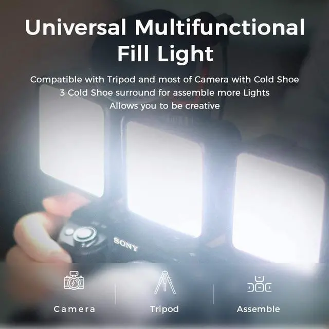 Alt view image 6 of 6 - ULANZI VL-81 3000mAh Bi-Color LED Video Light w Softbox - 3200K-5600K+CRI95 Rechargeable Camera Light, 3 Cold Shoe Mount for DSLR/GoPro/Sony/Canon/iPhone, Vlog Filming TikTok Live & Photography