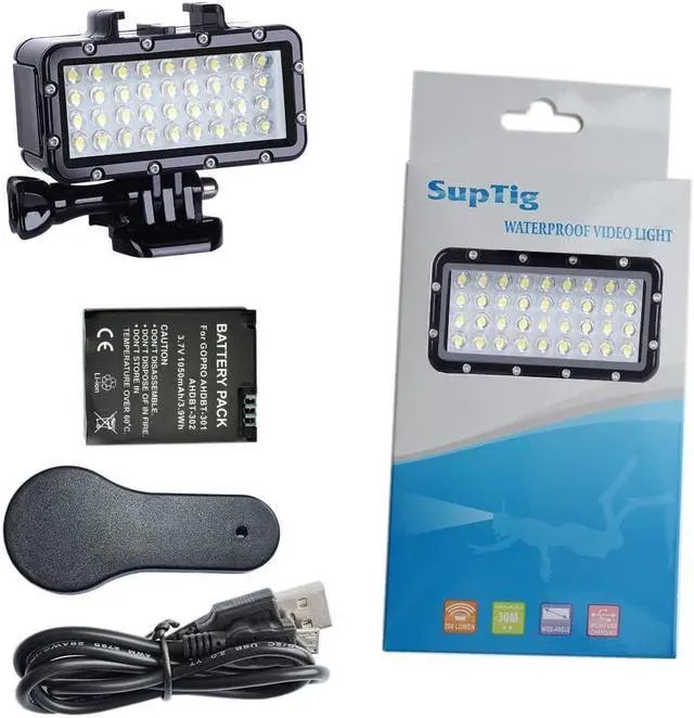 Alt view image 7 of 7 - Suptig Diving Light High Power Dimmable Waterproof LED Video Light Fill Night Light Diving Underwater Light Waterproof 147ft for Gopro Hero 12/11/10/9/8/7/6/5/5S/4/3+ More Action Cam