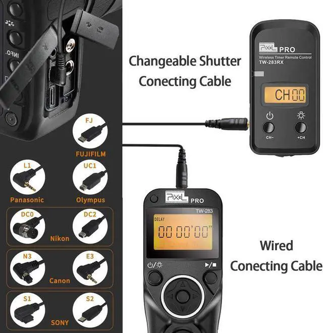 Alt view image 3 of 7 - Wireless Remote Shutter Compatible for  Alpha a7 a7II III R RII RIII A7IV a7RIV a7S a300 a6000 a6500 a6400 a6300 a77II a100 a300 a450 a500 a580 a700 a850 a33 a55 a58 a65 a77 a99 RX100 II III IV