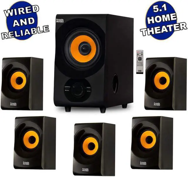 Alt view image 2 of 7 - Acoustic Audio AA5170 Home Theater 5.1 Bluetooth Speaker System 700W with Powered Sub