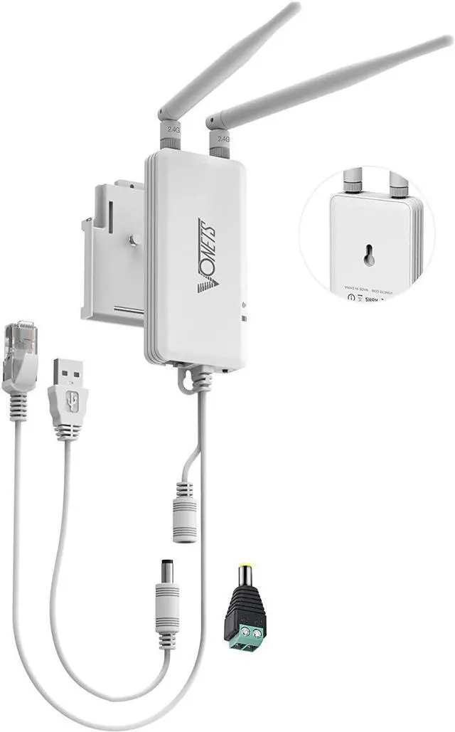 Alt view image 2 of 5 - Vonets VAP11S Mini Repeater/Wireless Bridge Ethernet/WiFi Router 2.4GHz Industrial with 2 RJ45 Ethernet Ports and 2 External Antennas, Great Partner for Electronic Scale, PLC, DVR