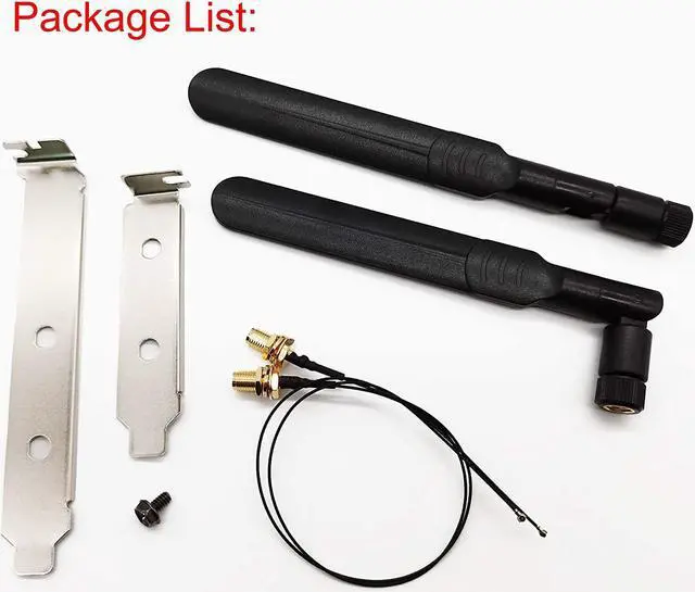 Alt view image 4 of 7 - WiFi Antenna 8dBi RP-SMA Male 2.4Ghz 5.8Ghz Dual Band + 10in U.FL IPEX MHF4 to RP SMA Female Extension Cable for M.2 NGFF + Computer Back Slot Cover Bracket