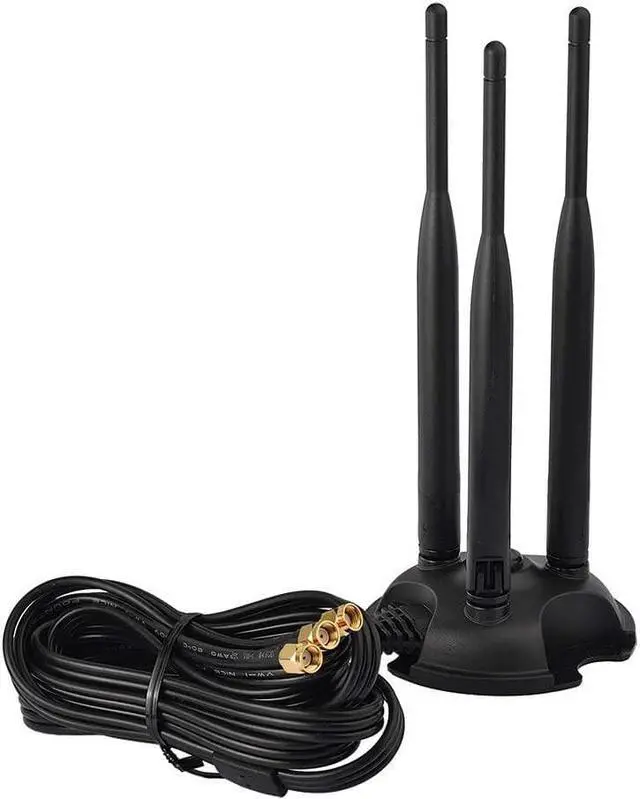 Main image of Eightwood 2.4GHz 5GHz Dual Band WiFi Antenna, 3 RP-SMA Connector WiFi 6 Antenna Magnetic Base for PC Desktop Computer, PCIe Network Card, Wireless Router, Mobile Hotspot
