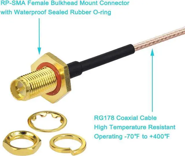 Alt view image 4 of 7 - Bingfu Dual Band WiFi 2.4GHz 5GHz 5.8GHz 8dBi RP-SMA Male Antenna 30cm 12 inch RG178 U.FL IPX IPEX to RP-SMA Female Cable 2-Pack for WiFi Router Wireless Mini PCI Express PCIE Network Card Adapter