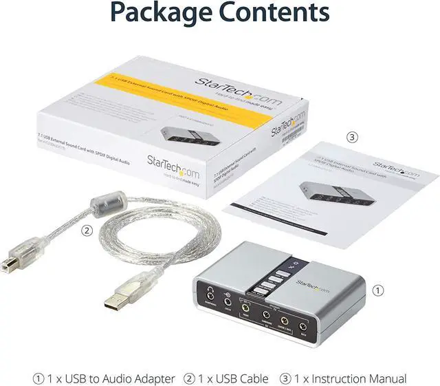 Alt view image 6 of 7 - com 7.1 USB Sound Card - External Sound Card for Laptop with SPDIF Digital Audio - Sound Card for PC - Silver (ICUSBAUDIO7D)