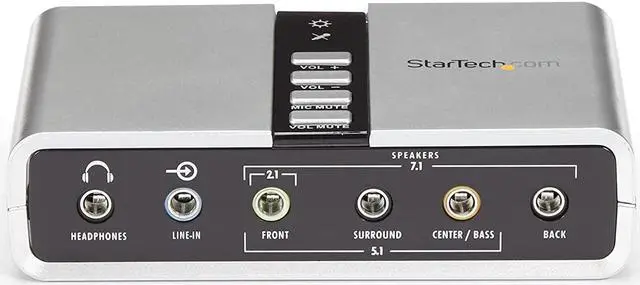 Alt view image 7 of 7 - com 7.1 USB Sound Card - External Sound Card for Laptop with SPDIF Digital Audio - Sound Card for PC - Silver (ICUSBAUDIO7D)
