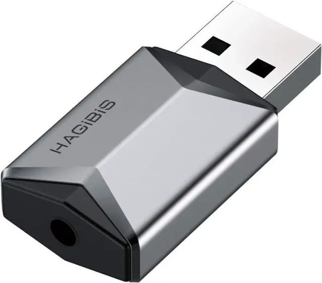 Main image of Hagibis USB External Sound Card Adapter Alloy 2 in 1 USB to 3.5mm AUX TRRS Headphone and Microphone Jack Audio Adapter Mic Stereo Sound Card for Windows, Mac, PC, Laptops, Desktops, PS4, PS5 (Grey)