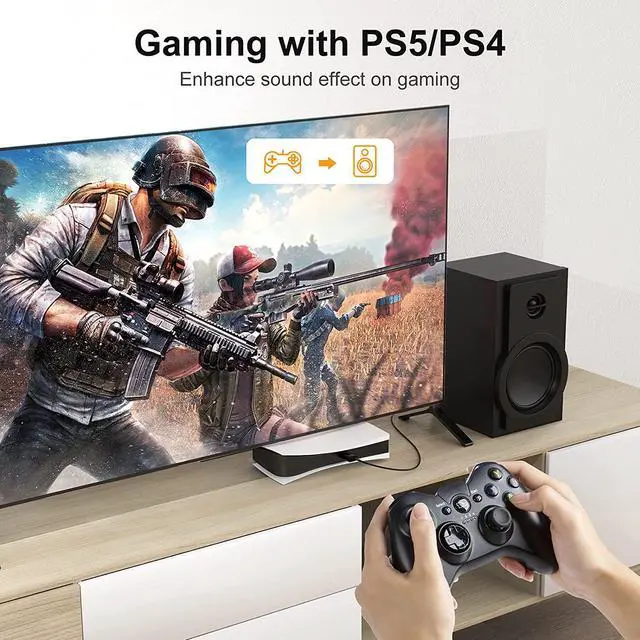 Alt view image 6 of 6 - USB Audio Adapter with 3.5mm Jack, CableCreation USB External Stereo Sound Card with 3.5mm Earphone and Microphone for PS4, PS5, Windows, Mac, Linux, Plug and Play, Black