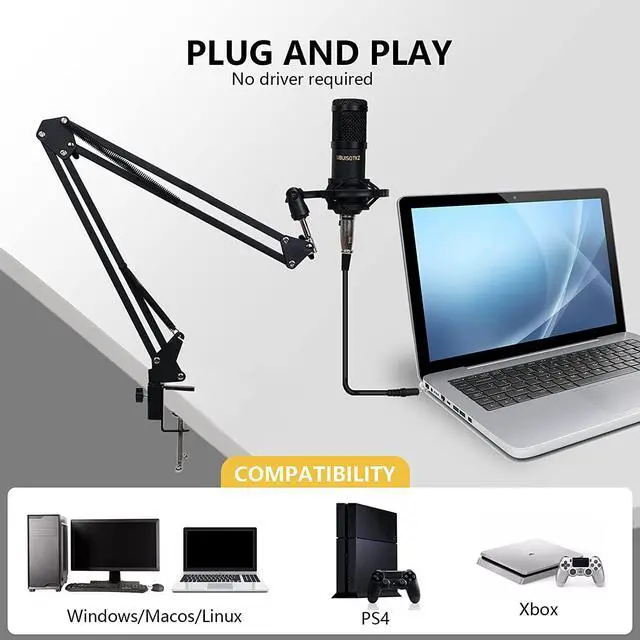 Alt view image 4 of 7 - Podcast Equipment Bundle, BM-800 Mic Kit and V8 Live Sound Card with Audio Mixer, Mic for Gaming, Live Streaming, Podcasting, Music Recording, with Adjustment Arm Stand