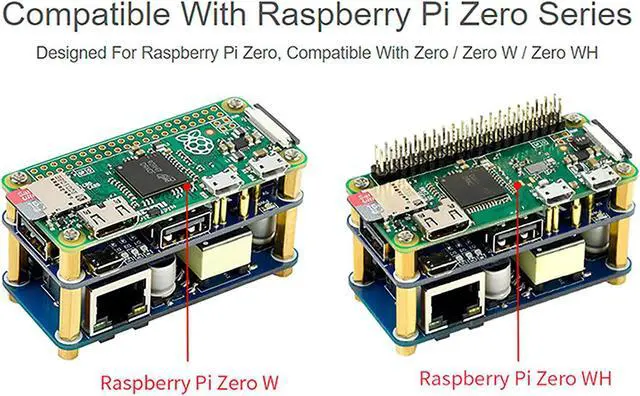 Alt view image 4 of 7 - Power Over Ethernet PoE Ethernet/USB HUB HAT Expansion Board for Raspberry Pi Zero/Zero W/Zero WH,with 3X USB 2.0 Ports, Ethernet Port, Support IEEE 802.3af-Compliant PoE Network Standard