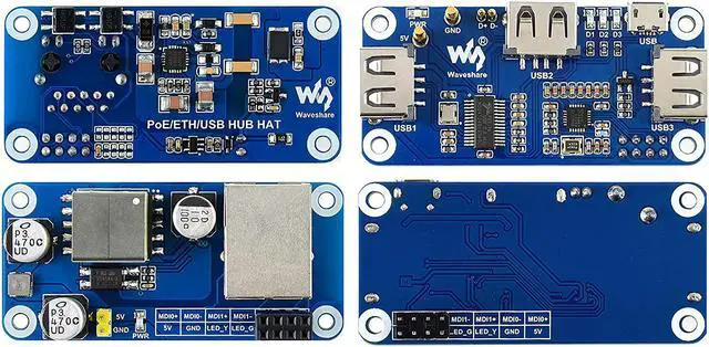 Alt view image 7 of 7 - Power Over Ethernet PoE Ethernet/USB HUB HAT Expansion Board for Raspberry Pi Zero/Zero W/Zero WH,with 3X USB 2.0 Ports, Ethernet Port, Support IEEE 802.3af-Compliant PoE Network Standard