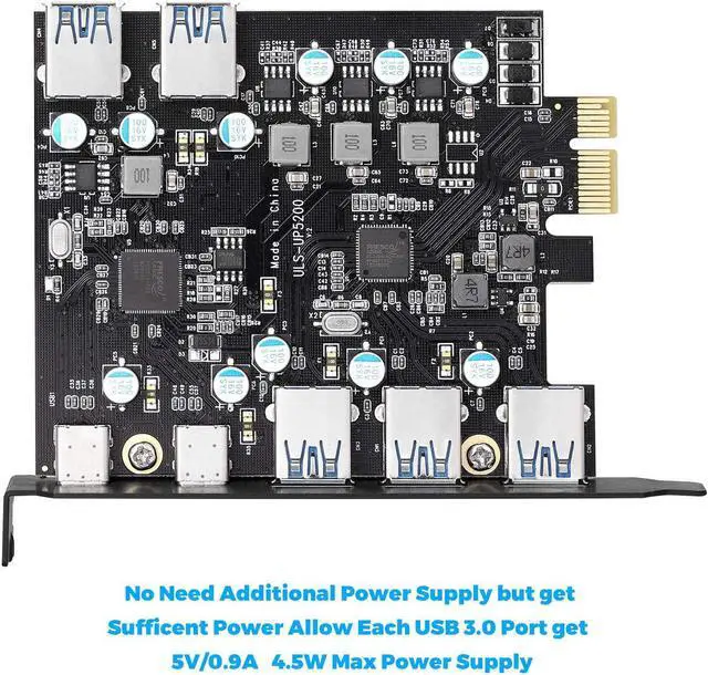 Alt view image 4 of 7 - PCIe Gen3 x2 USB 3.2/3.1 Card ASM3142- PCI Express to 4-Port Type C HUB Internal Expansion Card Controller Adapter PCI Express Card Desktop PC Support Multiple INs