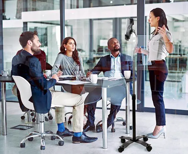 Alt view image 6 of 7 - Gooseneck Floor Stand  CTAs Compact Adjustable Gooseneck with Swivel Casters for iPad 7th/ 8th/ 9th Gen 10.2 iPad Air 4 12.9 Surface Pro Zebra & Other 7-13 Tablets (PAD-CGS)