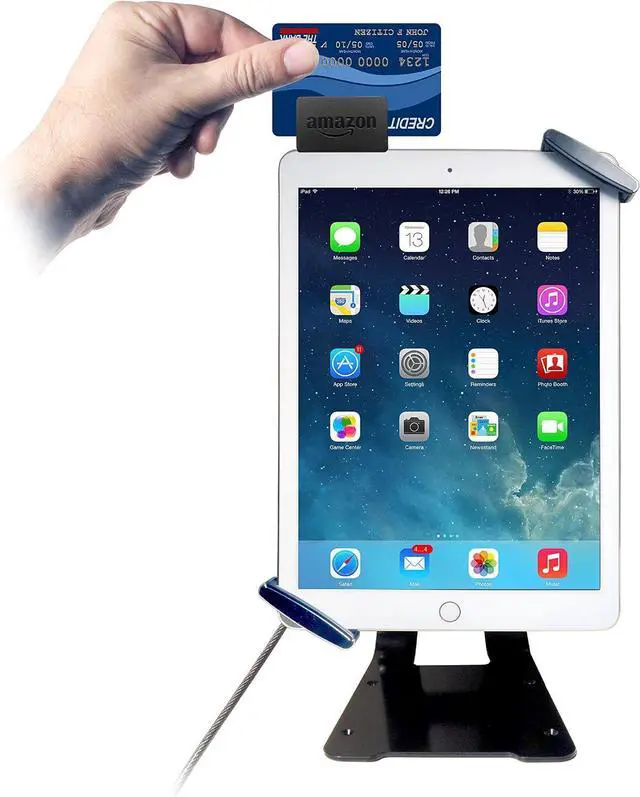 Alt view image 6 of 7 - Universal Tablet Holder - CTA Universal Anti-Theft Security Grip Holder with Metal Stand for Tablets iPad 10.2" (7th/ 8th/ 9th Generation), & Other 710" Tablets (PAD-UATGS)