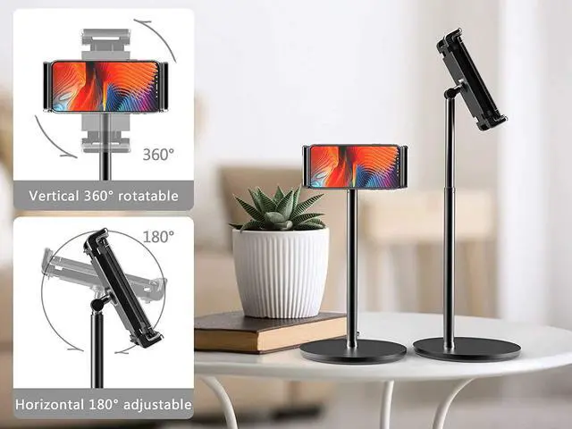 Alt view image 3 of 6 - Surface Pro Stand and Holder Height Adjustable Tablet Stand Holder Multi-Angle Adjustable Aluminum Alloy Cradle Mount Dock for 4.7-13 Screen iPad Pro Mini Air Surface Pro (Black)