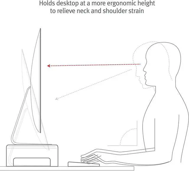 Alt view image 4 of 6 - Curve Riser Monitor Stand | Ergonomic Desktop Stand with Storage Shelf for iMac and Displays Matte Black