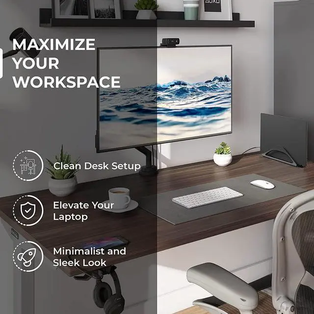 Alt view image 2 of 7 - HumanCentric Vertical Laptop Stand for Desks in Matte Black, Upright Adjustable Holder to Dock Apple MacBook, MacBook Pro, and Other Laptops to Organize Work & Home Office, Automatic Grip