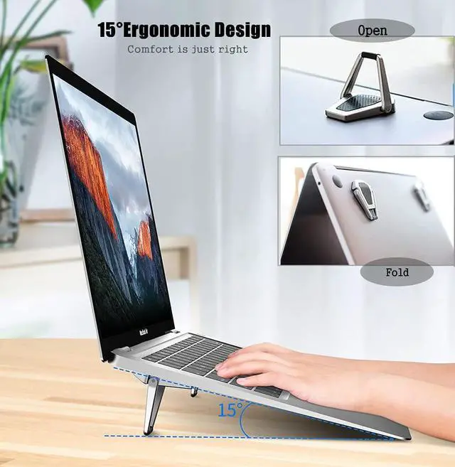 Alt view image 6 of 7 - Mini Invisible Laptop Stand Pad-2Pack(4Pcs) SUNTAIHO Aluminum Cooling Computer Keyboard Mount Kickstand,Ergonomic Lightweight Laptop Desk Stand for MacBook Pro/Air, Lenovo,12-17 Inches Tablet&Laptop