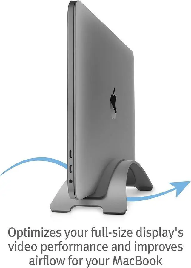 Alt view image 3 of 6 - Twelve South BookArc for MacBook | Space-Saving Vertical Desktop Stand for Apple notebooks (Space Grey)*Not Compatible with M1, See Insert Option to Update/Upgrade*