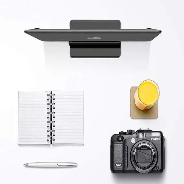 Alt view image 6 of 7 - Vertical Laptop Stand for Desk [Adjustable] Sturdy Aluminum Dock Fits All Laptops (up to 20.3 inches) Space Saving, Modern Compact Holder, Compatible with MacBook Pro/Air, Surface, HP, Dell (Black)
