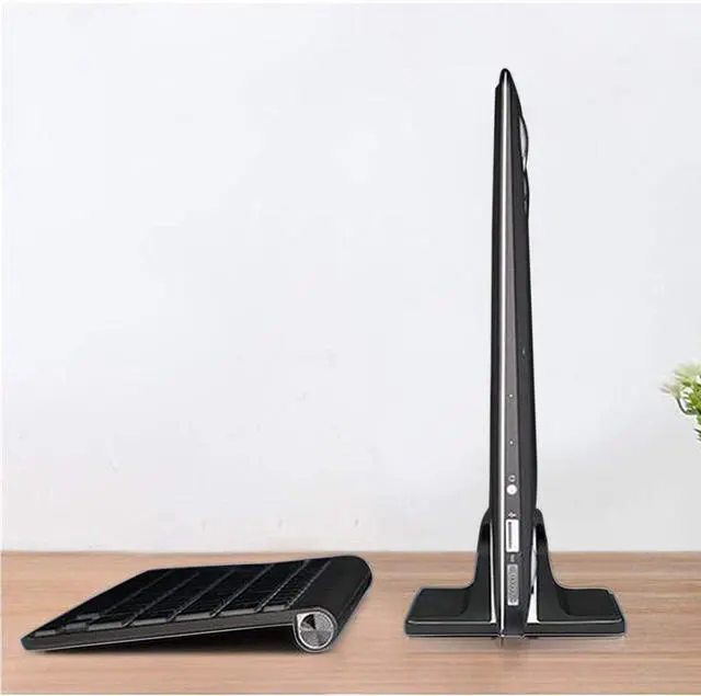 Alt view image 7 of 7 - Vertical Laptop Stand for Desk [Adjustable] Sturdy Aluminum Dock Fits All Laptops (up to 20.3 inches) Space Saving, Modern Compact Holder, Compatible with MacBook Pro/Air, Surface, HP, Dell (Black)