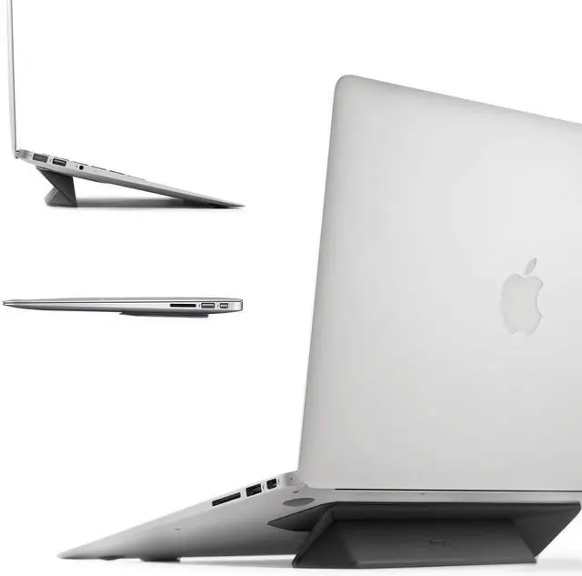 Main image of Ringke Laptop Stand Anti-Slide Smart Folding Portable Slim and Weightless Adhesive Stand for Laptop, iPad, Tablet, and More - Black