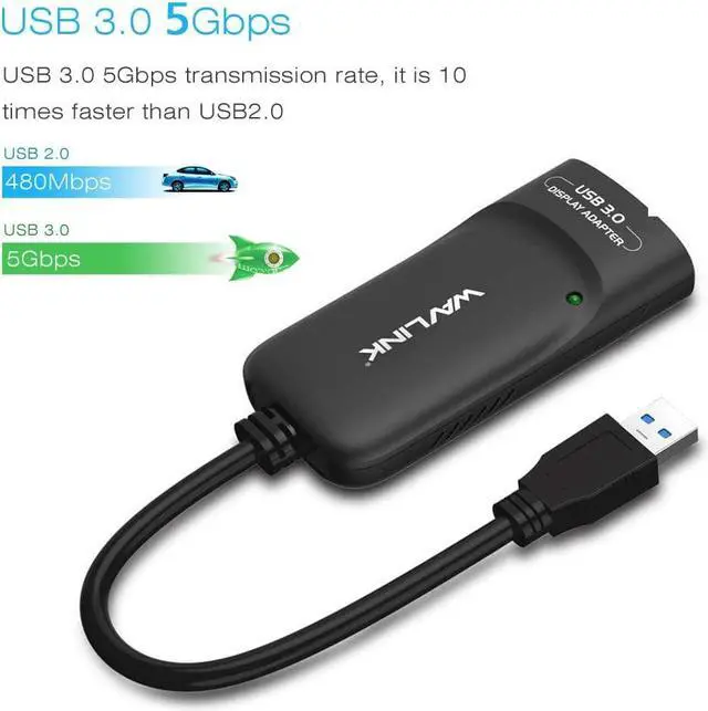 Alt view image 5 of 7 - USB3.0 to HDMI Universal Video Graphics Adapter/2048x1152 External Video Card Adapter with Audio Port Displaylink Chip Supports up to 6 Monitor displays for Windows & Chrome OS