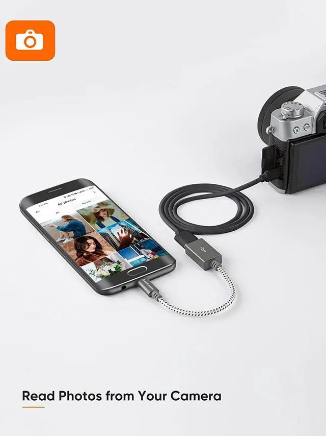 Alt view image 5 of 7 - USB to Micro USB Adapter 0.15m USB 2.0 Male to Female for USB Micro-B Devices S7 Flash Drive Mouse Keyboard Game Controller Aluminum Space Gray