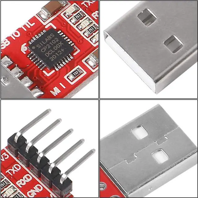 Alt view image 4 of 5 - 3Pcs CP2102 USB 2.0 to TTL 5Pin Serial Adapter USB to TTL Serial Converter Module for UART STC 3.3V and 5V with Dupont Wire (USB 2.0 to TTL CP2102)