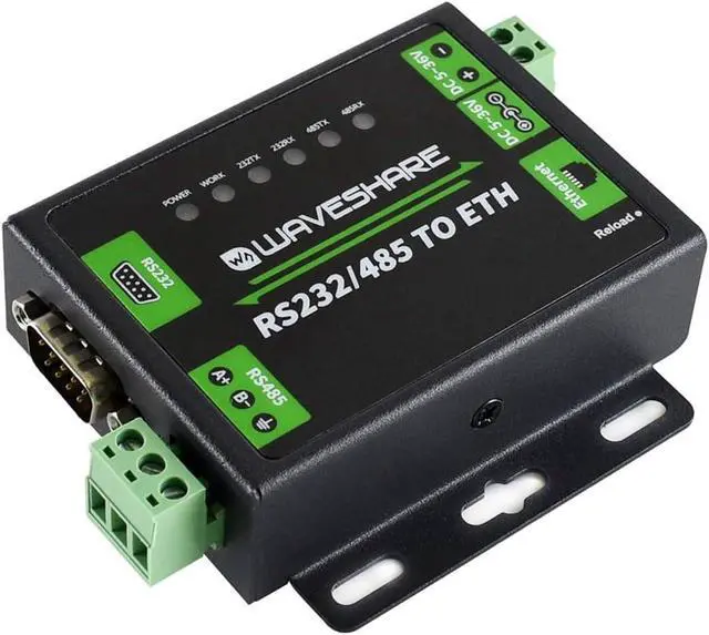 Alt view image 3 of 7 - Waveshare Industrial RS232/RS485 to Ethernet Converter with Dual Serial Ports High-Speed Low-Power High-Stability Upgradable Easy to Communicate Between RS485 and RJ45 Port Ethernet