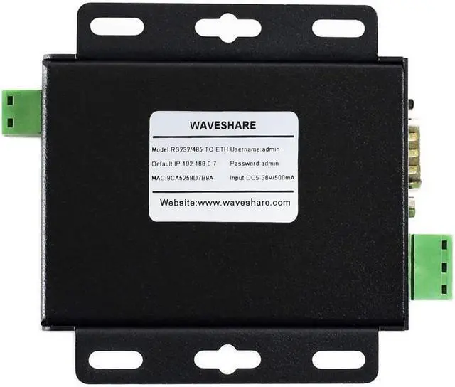 Alt view image 4 of 7 - Waveshare Industrial RS232/RS485 to Ethernet Converter with Dual Serial Ports High-Speed Low-Power High-Stability Upgradable Easy to Communicate Between RS485 and RJ45 Port Ethernet