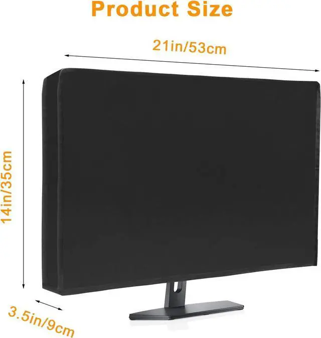 Alt view image 2 of 7 - Luxiv Computer Monitor Dust Cover Black Anti-Dust Screen Cover 21X14X3.5In | Fits Most 21-23In Monitors, 420D Oxford Full Body Cover, For LCD Screens, HD Panels, TV Screens, Desktop Displays, Washable