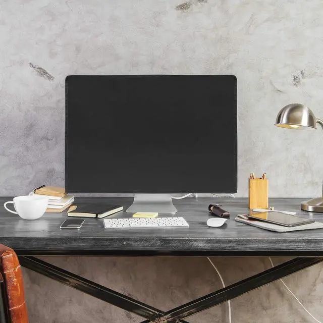 Alt view image 7 of 7 - Luxiv Computer Monitor Dust Cover Black Anti-Dust Screen Cover 21X14X3.5In | Fits Most 21-23In Monitors, 420D Oxford Full Body Cover, For LCD Screens, HD Panels, TV Screens, Desktop Displays, Washable