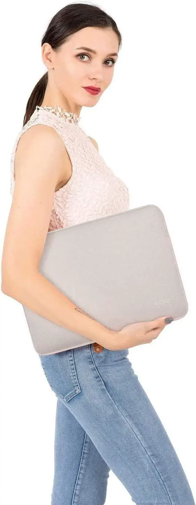 Alt view image 6 of 6 - MOSISO Laptop Sleeve Compatible with MacBook Pro 14 inch 2023-2021 A2779 M2 A2442 M1, Compatible with MacBook Air/Pro, 13-13.3 inch Notebook Computer, Neoprene Bag with Small Case,Rock Gray