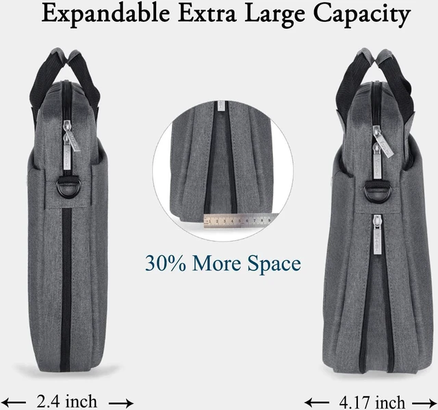 Alt view image 4 of 7 - 17.3-17 Inch Laptop Bag Computer Bag MacBook Bag Gray