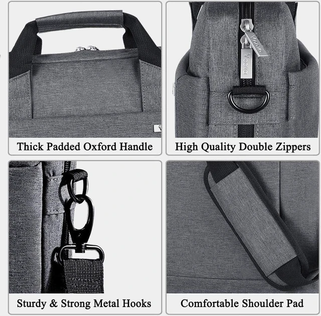 Alt view image 5 of 7 - 17.3-17 Inch Laptop Bag Computer Bag MacBook Bag Gray
